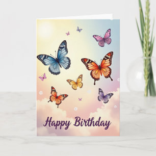 Cartão de Aniversário Vibrante Asas Doces