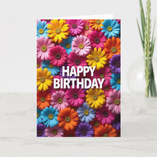 Cartão de Aniversário Vibrante Bloom