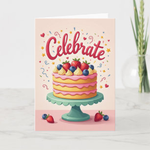Cartão de Aniversário Vibrante com Roteiro