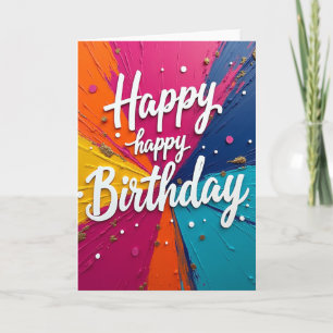 Cartão de Aniversário Vibrante Explosão
