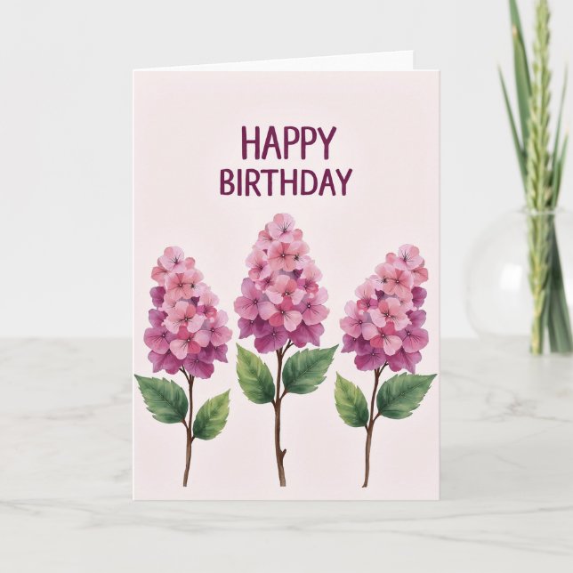 Cartão de Aniversário Vibrante Fuchsia (Frente)