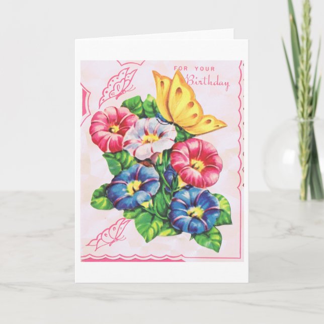 Cartão de Aniversário Vintage (Frente)