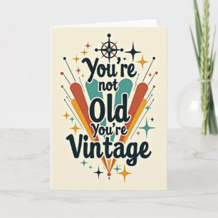Cartão de Aniversário Vintage com Tipografia Retro