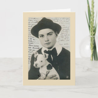 Cartão de Aniversário Vintage Puppy Love
