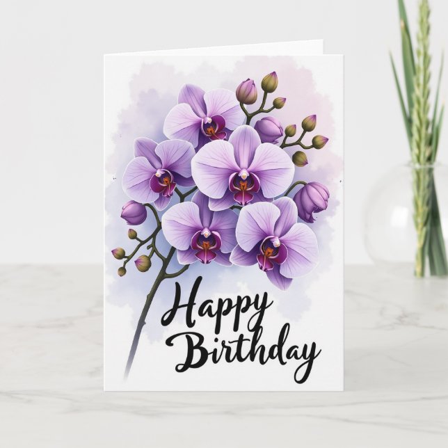 Cartão de Aniversário Violeta Flor Doce (Frente)