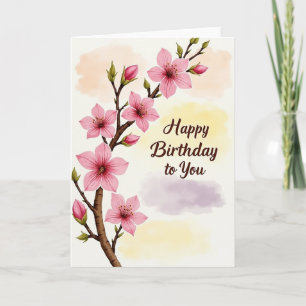 Cartão de Aniversário Watercolor Bloom