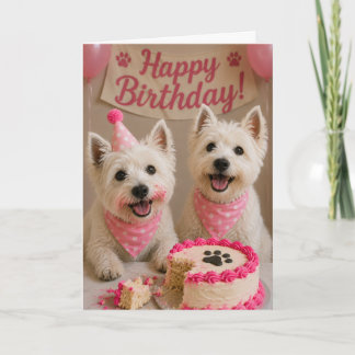 Cartão de Aniversário Westie Feliz