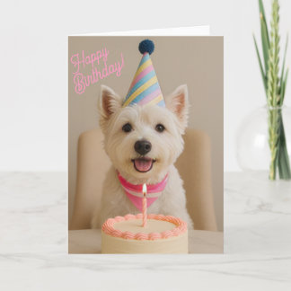 Cartão de Aniversário Westie Feliz Aniversário