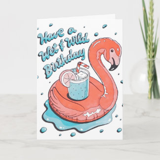 Cartão de Aniversário Wet & Wild com Letterpress