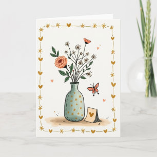 Cartão de Aniversário Whimsical Bloom