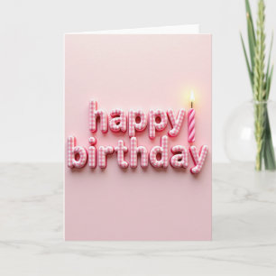 Cartão de Aniversário Xadrez Rosa