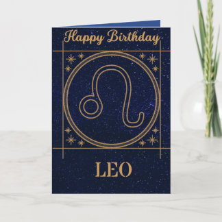 Cartão de Aniversário Zodíaco (Leo)
