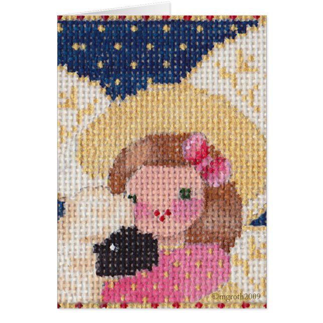 Cartão de anjo e de cordeiro (Frente)