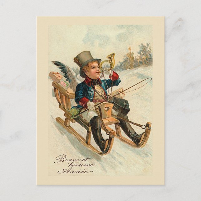 Cartão de Ano Novo "Bonne et heure Annee" (Frente)