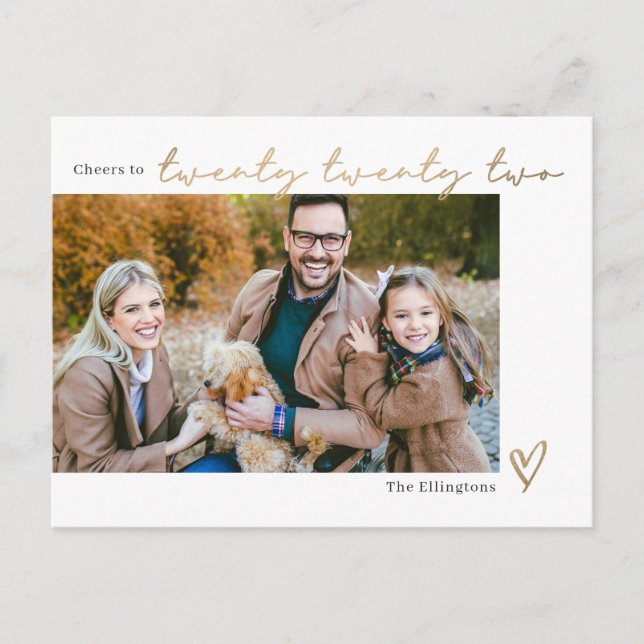 Cartão de Ano Novo com Ano Ortográfico Editável em (Frente)