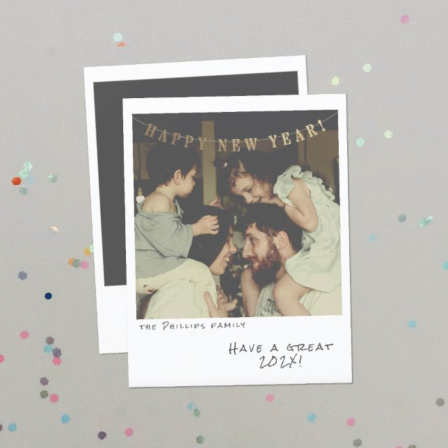 Cartão de Ano Novo de Fotografia Instantânea Nostá (Criador carregado)