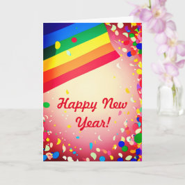 Cartão de Ano Novo do Rainbow 5" x 7"