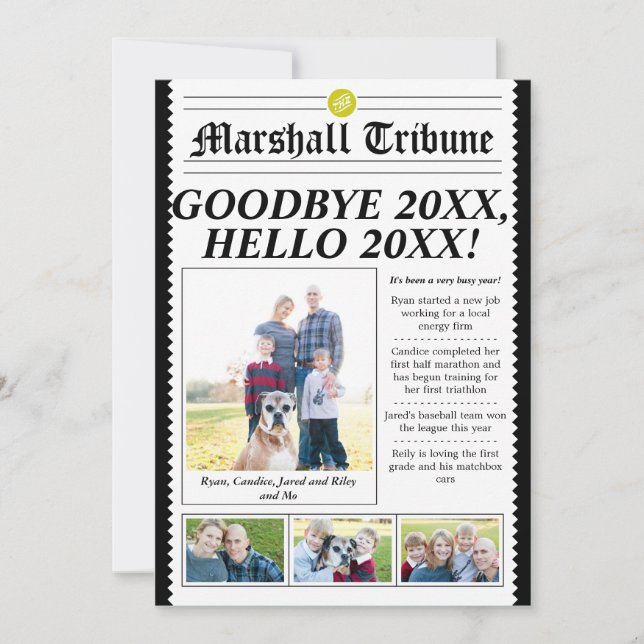 Cartão de Ano Novo Feriado do Tribuno da Família a (Frente)