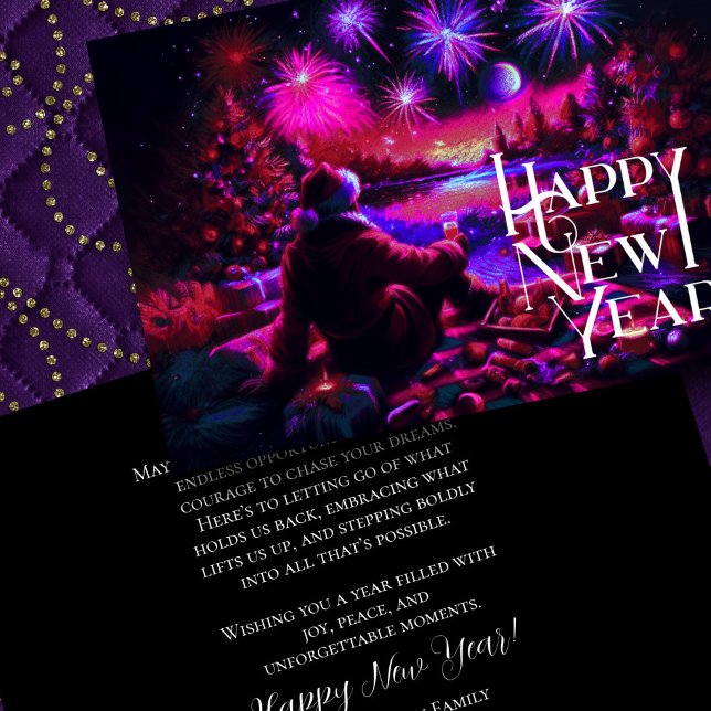 Cartão de Ano Novo Inspirativo de Desenho de Chalk (Criador carregado)