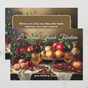 Cartão de Ano Novo Judaico Shana Tova Sunset Seder