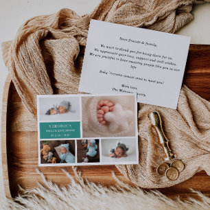 Cartão de Anúncio de Bebê com Colagem de Fotos Min