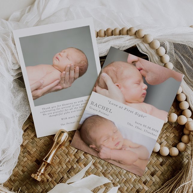 Cartão de anúncio de bebê com foto de amor à prime (Criador carregado)