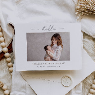 Cartão de anúncio de bebê com foto Hello Chic Mini