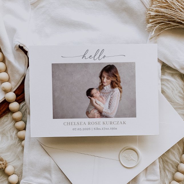 Cartão de anúncio de bebê com foto Hello Chic Mini (Criador carregado)