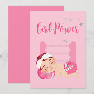 Cartão de anúncio de bebê de energia para meninas