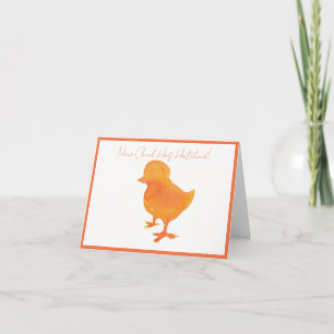 Cartão de Anúncio de Bebê Frango Dobrado