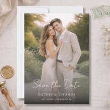 Cartão de Anúncio de Casamento com Fonte Moderna