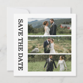 Cartão de Anúncio de Casamento com Foto e Letra Mo