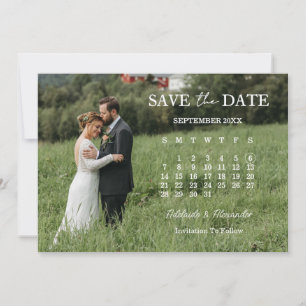 Cartão de Anúncio de Casamento com Foto e Letra Mo