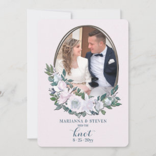 Cartão de Anúncio de Casamento com Foto Floral Cam