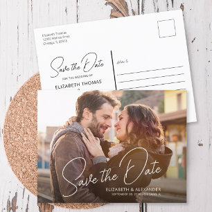 Cartão de Anúncio de Casamento com Roteiro Simples