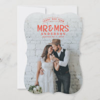 Cartão de anúncio de casamento de agradecimento co