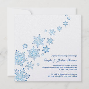 Cartão de Anúncio de Casamento de Flocos de Neve F