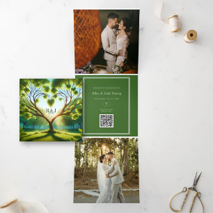 Cartão de Anúncio de Casamento de Foto para Adição
