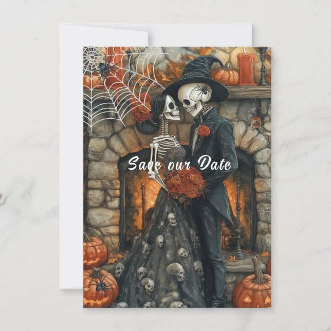 Cartão de Anúncio de Casamento de Halloween (Frente)