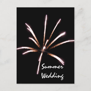 Cartão de Anúncio de Casamento de Verão com Fogos 