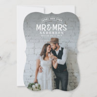 Cartão de anúncio de casamento rústico de agradeci