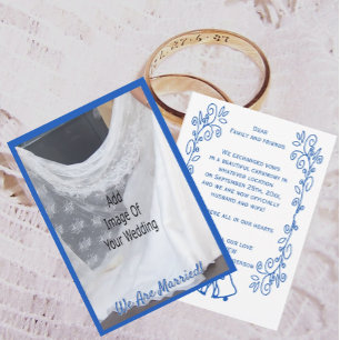 Cartão de Anúncio de Casamento Sinetes Safira Azul