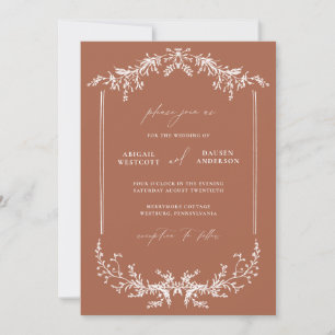 Cartão de Anúncio de Casamento Terracotta