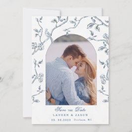 Cartão de Anúncio de Data de Casamento com Foto de
