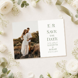 Cartão de Anúncio de Data de Casamento com Foto e