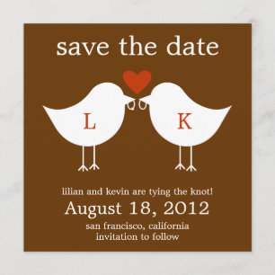 Cartão de Anúncio de Data de Casamento com Pássaro