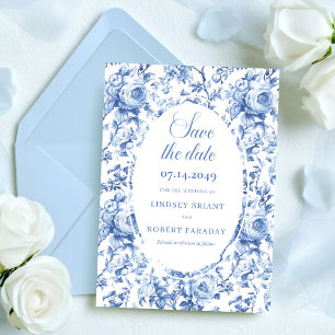 Cartão de Anúncio de Data de Casamento com Rosas A