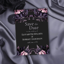Cartão de Anúncio de Data de Casamento Floral Pret