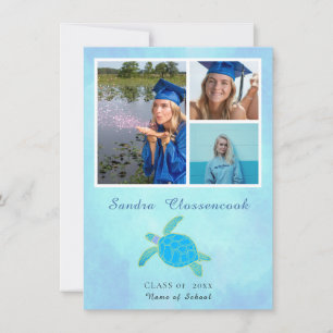 Cartão de Anúncio de Formando de Tartaruga Marítim