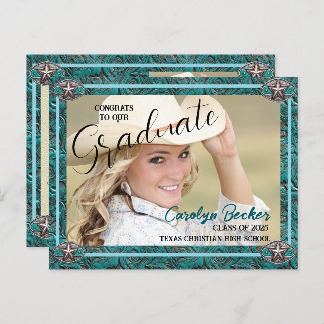 Cartão de Anúncio de Formando Fotográfico de Cowgi (Frente/Verso)